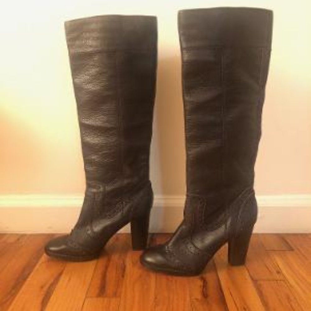 Michael Kors Brown Leather Tall Boots US Size 5.5, EUR 35.5